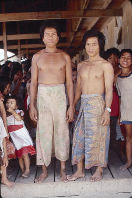 Rungus men in transition, Sarawak, Borneo