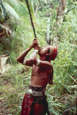 Iban hunter, Skrang river, Sarawak, Borneo