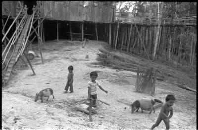 Iban children playing, Sarawak, Borneo