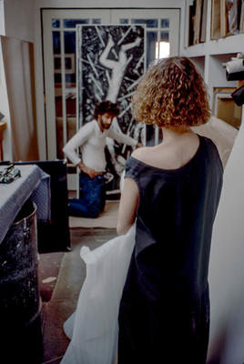 Judy Coleman, Artist, working with Steve Josefsberg, LA, 1990